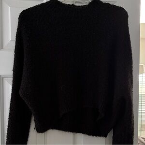 Wild Fable Women's Black Cropped Crew Neck Sweater